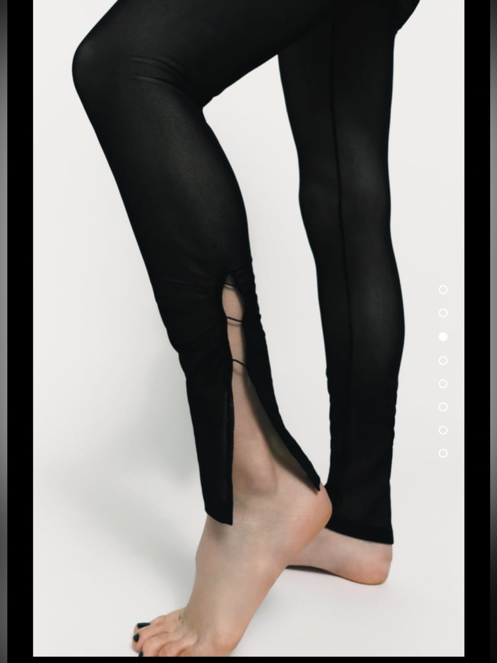Zara semi sheer vented leggings pants with slit - Picture 5 of 5